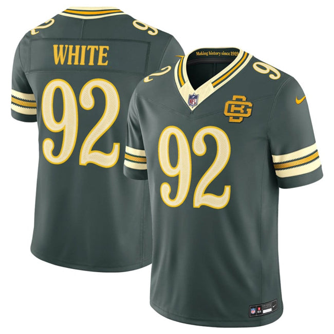 Mens Green Bay Packers #92 Reggie white Dark Green 2026 FUSE Rivalries Collection Limited Stitched Football Jersey