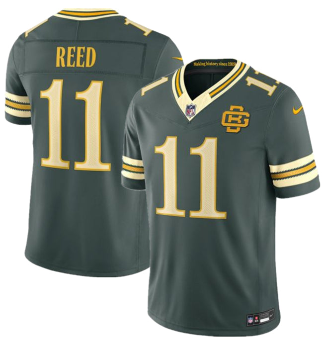 Mens Green Bay Packers #11 Jayden Reed Dark Green 2026 FUSE Rivalries Collection Limited Stitched Football Jersey