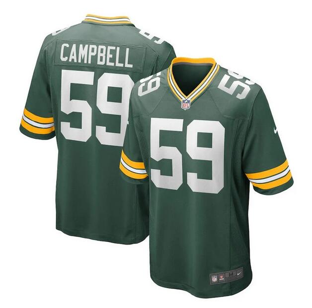Mens Green Bay Packers #59 DeVondre Campbell Green Stitched Game Jersey