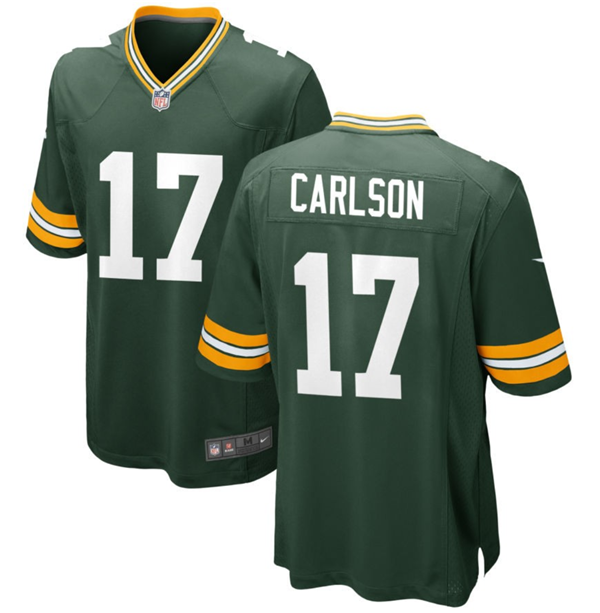 Mens Green Bay Packers #17 Anders Carlson Green Stitched Game Jersey