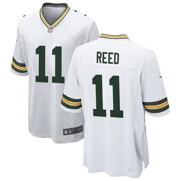 Mens Green Bay Packers #11 Jayden Reed White Stitched Game Jersey
