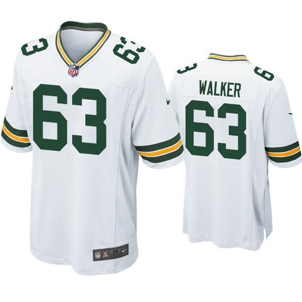 Mens Green Bay Packers #63 Rasheed Walker White Stitched Football Jersey