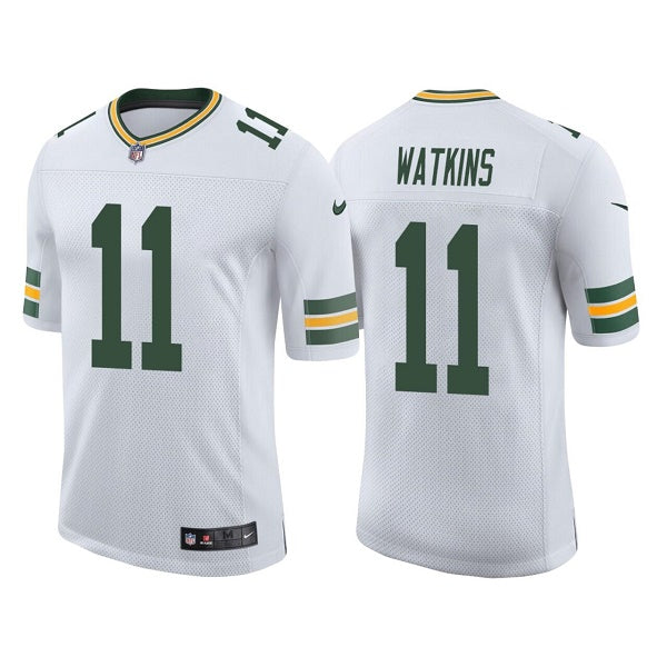 Mens Green Bay Packers #11 Sammy Watkins White Stitched Football Jersey