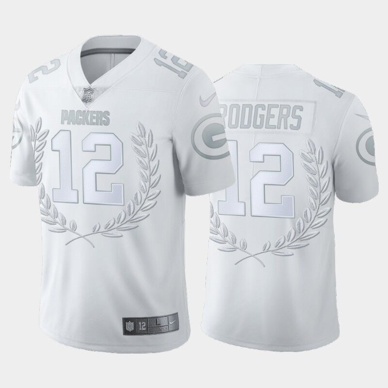 Mens Green Bay Packers #12 Aaron Rodgers White Special Edition Limited Stitched Jersey