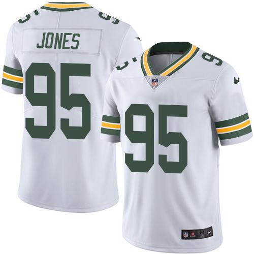 Nike Packers #95 Datone Jones White Mens Stitched NFL Limited Rush Jersey
