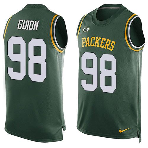 Nike Packers #98 Letroy Guion Green Team Color Mens Stitched NFL Limited Tank Top Jersey