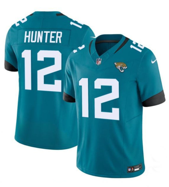 Mens Jacksonville Jaguars #12 Travis Hunter Teal 2025 Draft FUSE Vapor Limited Stitched Football Jersey