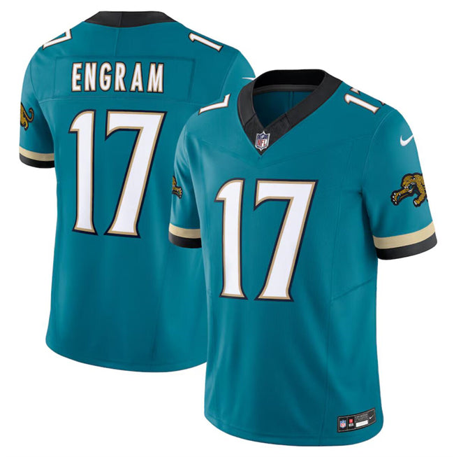 Mens Jacksonville Jaguars #17 Evan Engram Teal 2024 FUSE Prowler Throwback Vapor Limited Stitched Football Jersey