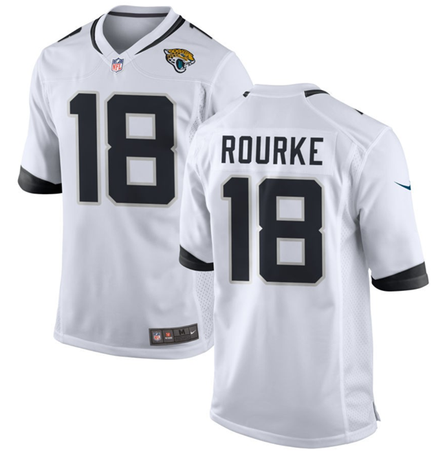 Mens Jacksonville Jaguars #18 Nathan Rourke White Stitched Game Jersey