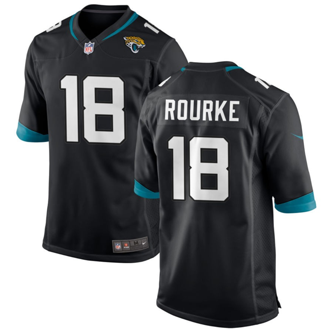 Mens Jacksonville Jaguars #18 Nathan Rourke Black Stitched Game Jersey