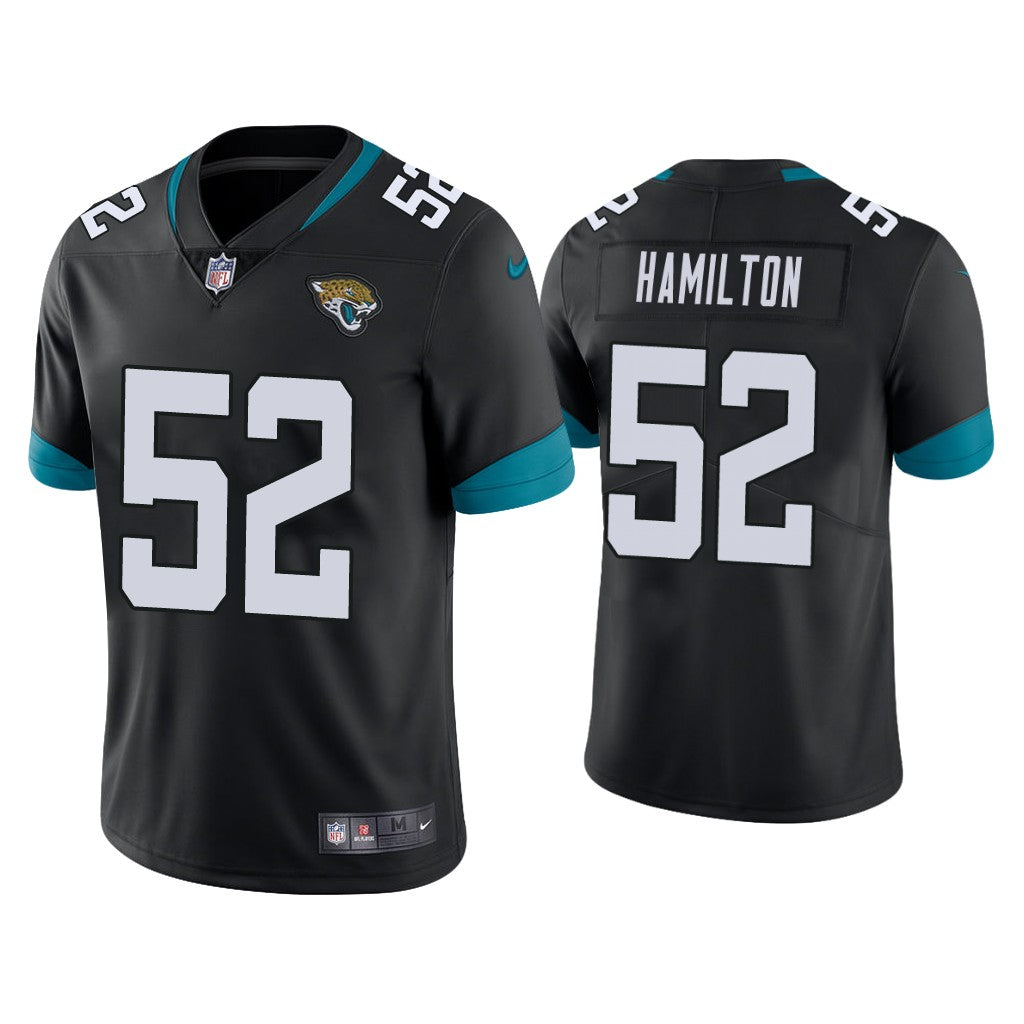 Mens Jacksonville Jaguars #52 Davon Hamilton Black Vapor Untouchable Limited Stitched Jersey