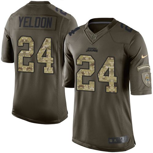 Nike Jaguars #24 TJ Yeldon Green Mens Stitched NFL Limited Salute to Service Jersey