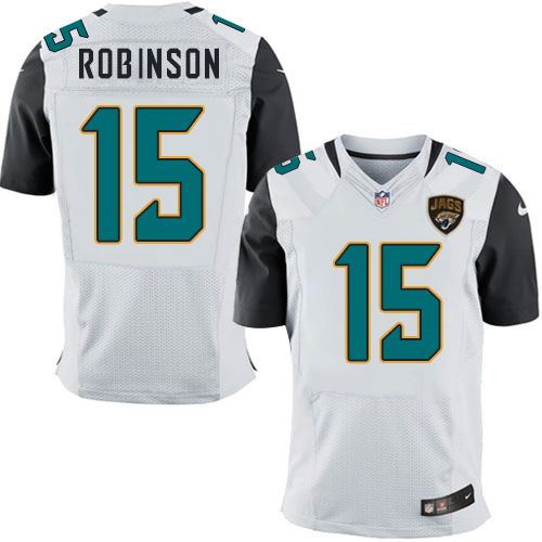 Nike Jaguars #15 Allen Robinson White Mens Stitched NFL Elite Jersey