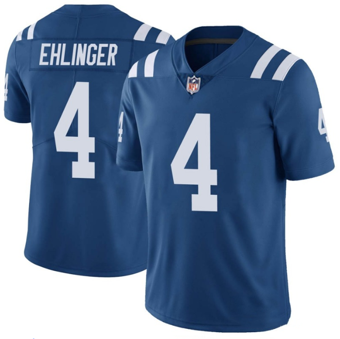Mens Indianapolis Colts #4 Sam Ehlinger Blue Vapor Untouchable Stitched Jersey