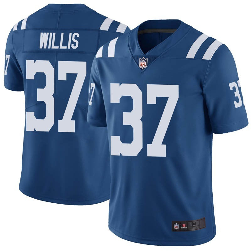 Mens Indianapolis Colts #37 Khari Willis Blue Vapor Untouchable Limited Stitched Jersey