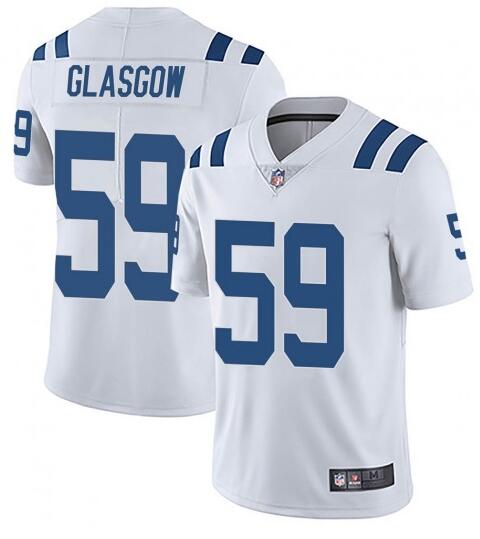 Mens Indianapolis Colts #59 Jordan Glasgow White Stitched Jersey