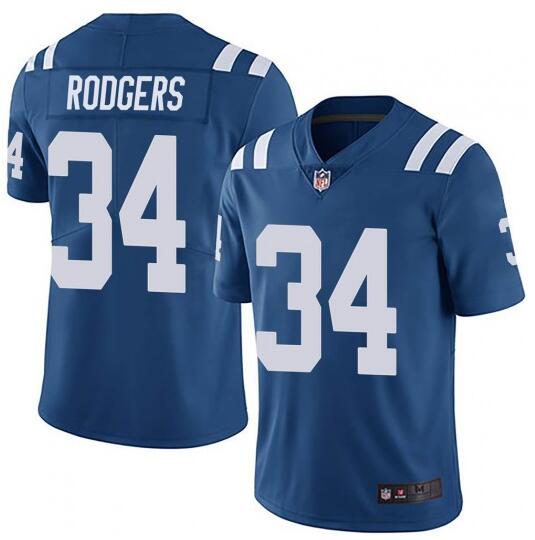 Mens Indianapolis Colts #34 Isaiah Rodgers Blue Stitched Jersey