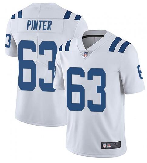Mens Indianapolis Colts #63 Danny Pinter White Stitched Jersey