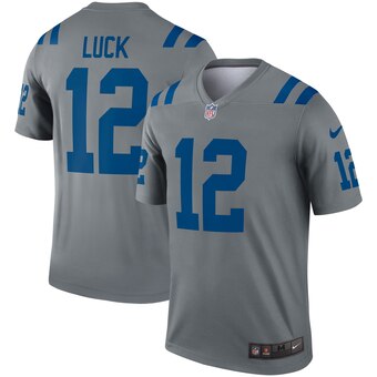 Mens Indianapolis Colts #12 Andrew Luck Gray Inverted Legend Jersey