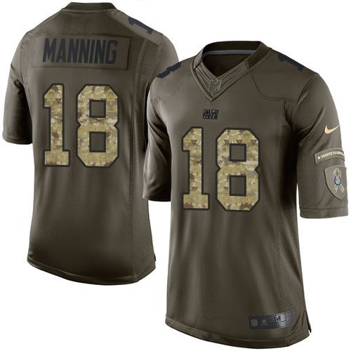 Nike Colts #18 Peyton Manning Green Mens Stitched NFL Limited Salute to Service Jersey