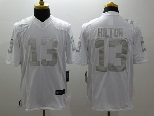 Nike Colts #13 TY Hilton White Mens Stitched NFL Limited Platinum Jersey