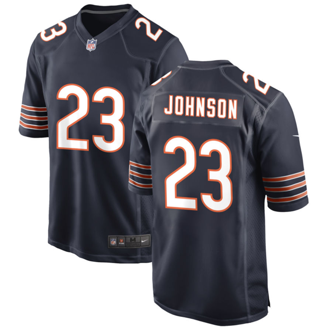 Mens Chicago Bears #23 Roschon Johnson Navy Stitched Game Jersey