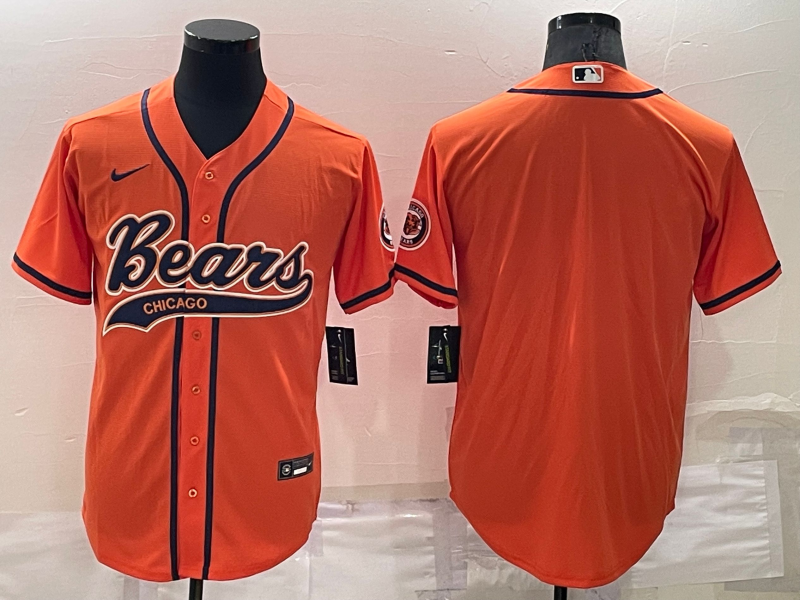 Mens Chicago Bears Blank Orange Stitched Jersey