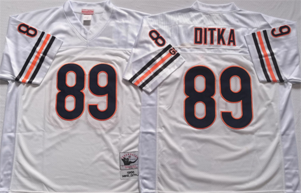 Mens Chicago Bears #89 DITKA White Limited Stitched Jersey