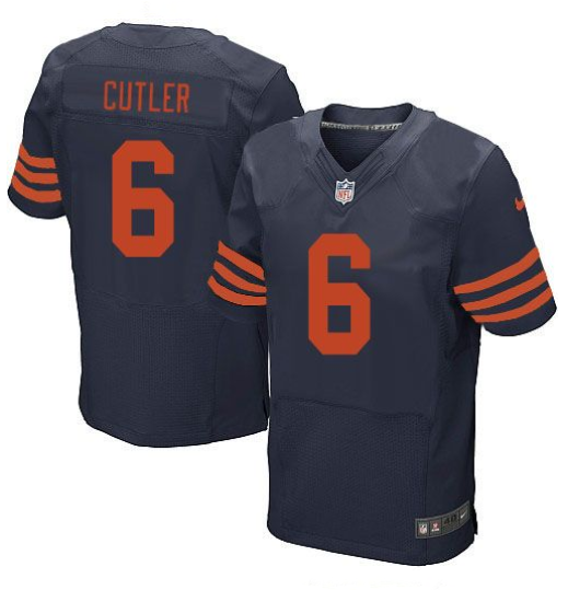 Mens Chicago Bears #6 Jay Cutler 1940s Navy Blue Throwback Stitched Jersey
