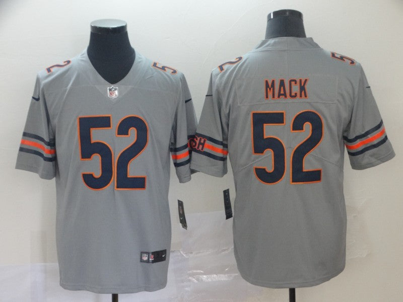 Mens Chicago Bears #52 Khalil Mack Silver Inverted Legend Stitched NFL Jersey