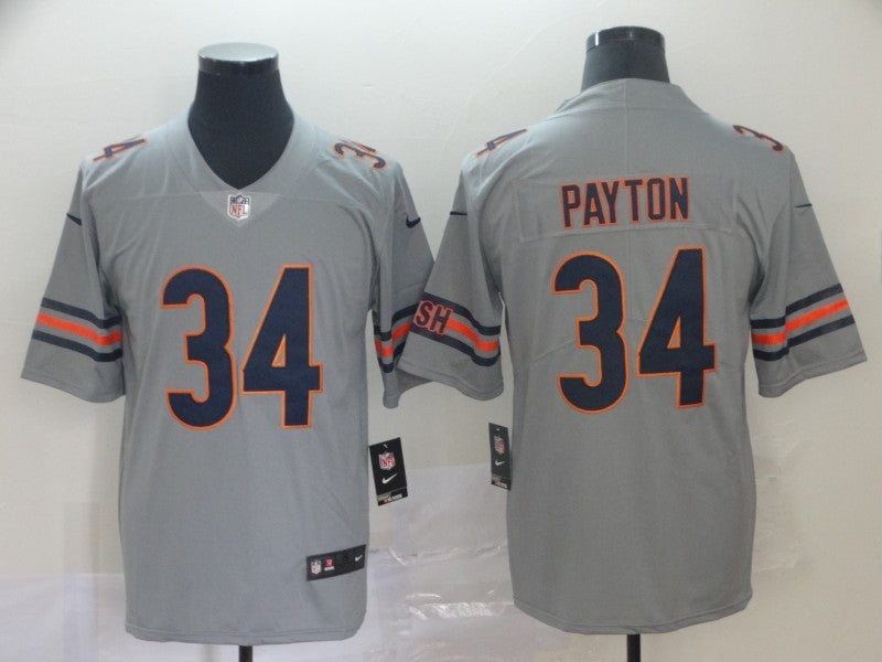 Mens Chicago Bears #34 Walter Payton Silver Inverted Legend Stitched NFL Jersey