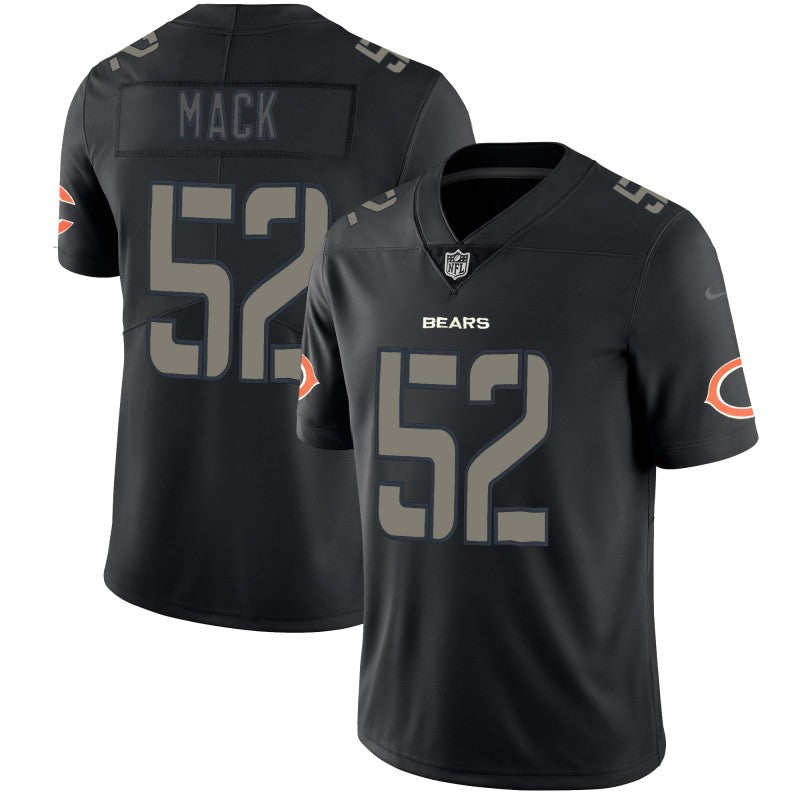 Mens Chicago Bears #52 Khalil Mack 2018 Black Impact Limited Stitched NFL Jersey