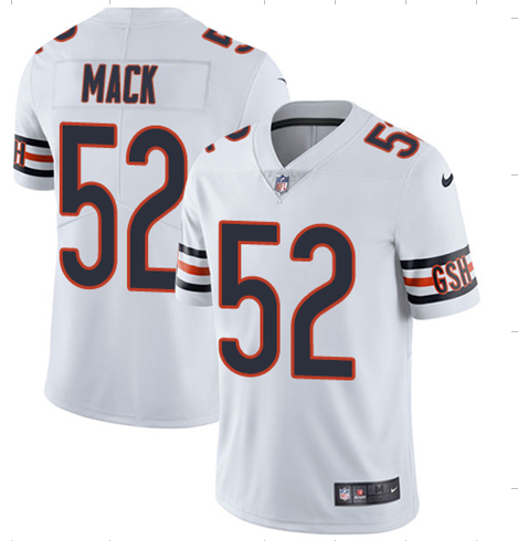 Mens Chicago Bears #52 Khalil Mack White Vapor Untouchable NFL Limited Stitched Jersey