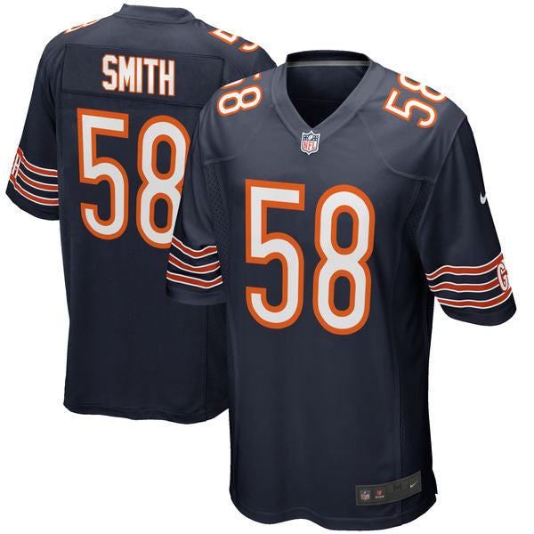 Mens Chicago Bears #58 Roquan Smith Navy 2018 NFL Draft First Round Pick Game Jersey