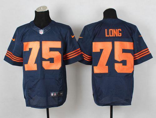 Nike Bears #75 Kyle Long Navy Blue 1940s Throwback Mens Stitched NFL Elite Jersey