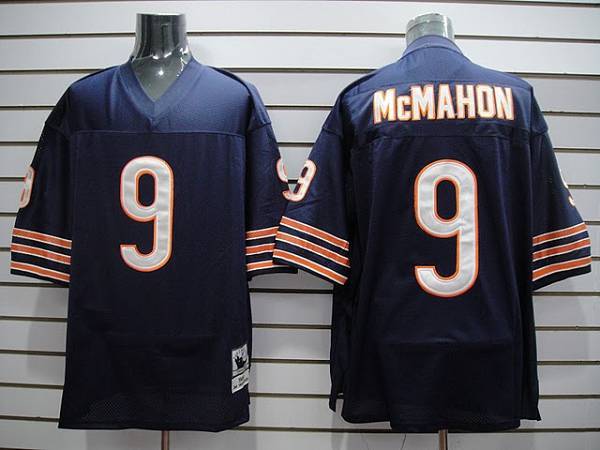 Mitchell Ness Bears #9 Jim McMahon Blue Stitched Throwback NFL Jersey