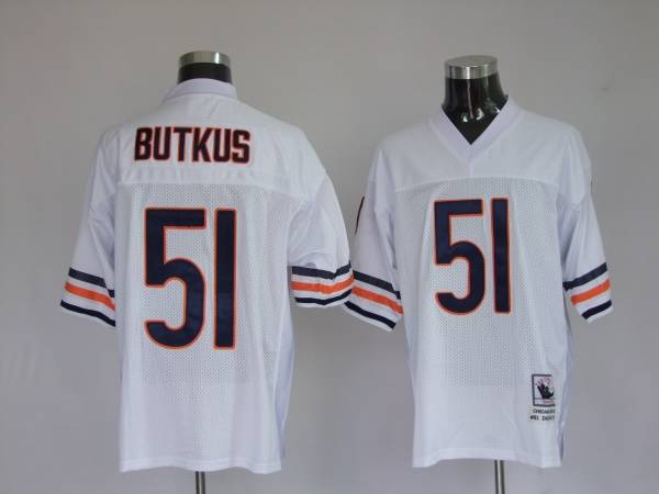 Mitchell Ness Bears #51 Dick Butkus White Stitched Throwback NFL Jersey