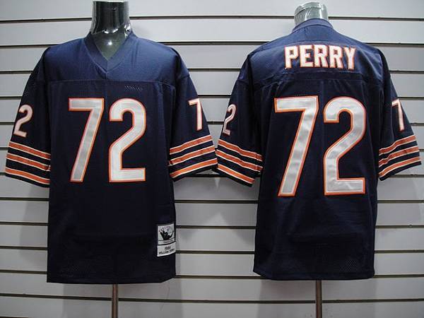 Mitchell Ness Bears #72 William Perry Blue Stitched Throwback NFL Jersey