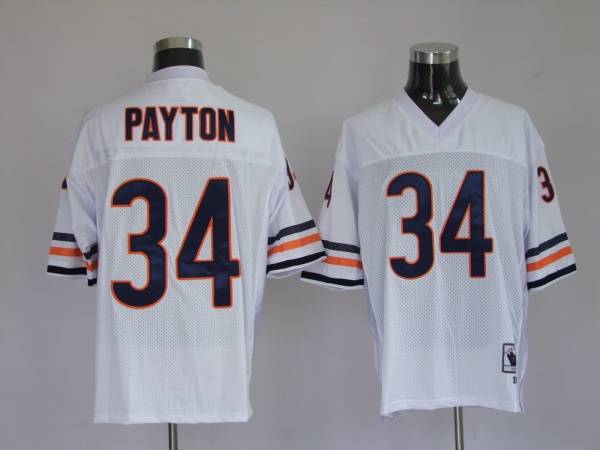 Mitchell Ness Bears #34 Walter Payton White Stitched Throwback NFL Jersey