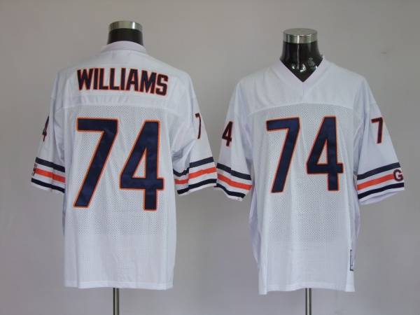 Mitchell Ness Bears #74 Chris Williams White Stitched Throwback NFL Jersey