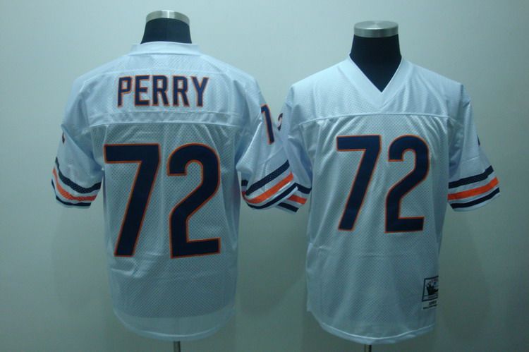 Mitchell Ness Bears #72 William Perry White Stitched Throwback NFL Jersey
