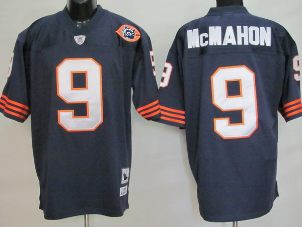 Mitchell Ness Bears #9 Jim McMahon Blue With Big Number Stitched Throwback NFL Jersey
