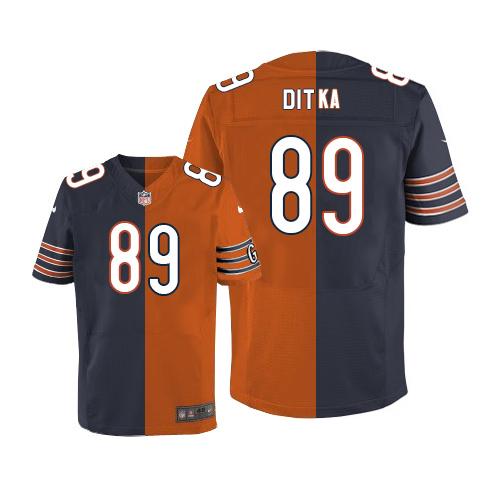 Nike Bears #89 Mike Ditka Navy Blue/Orange Mens Stitched NFL Elite Split Jersey