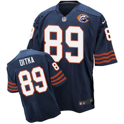 Nike Bears #89 Mike Ditka Navy Blue Throwback Mens Stitched NFL Elite Jersey