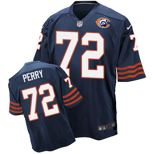Nike Bears #72 William Perry Navy Blue Throwback Mens Stitched NFL Elite Jersey