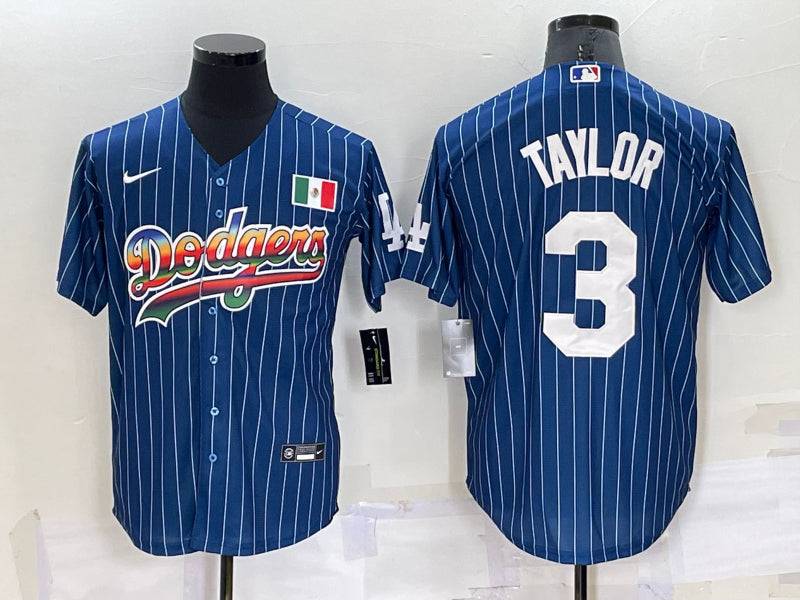 Men's Los Angeles Dodgers Chris Taylor #3 Blue Authentic Jersey