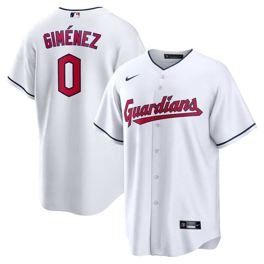 Men's Cleveland Guardians Andres Gimenez #0 White Home Jersey
