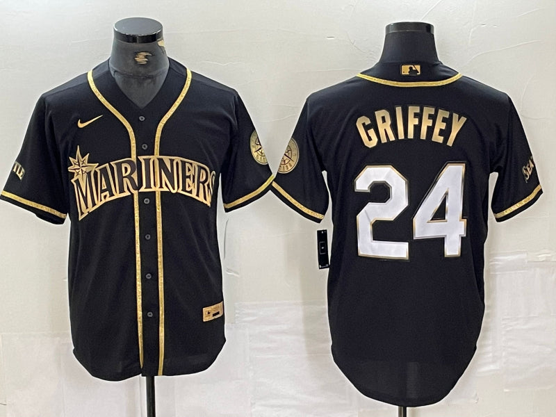 Men's Seattle Mariners Ken Griffey Jr. #24 Black Authentic Jersey