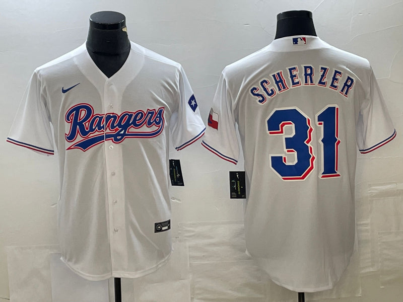 Men's Texas Rangers Max Scherzer #31 White Home Jersey