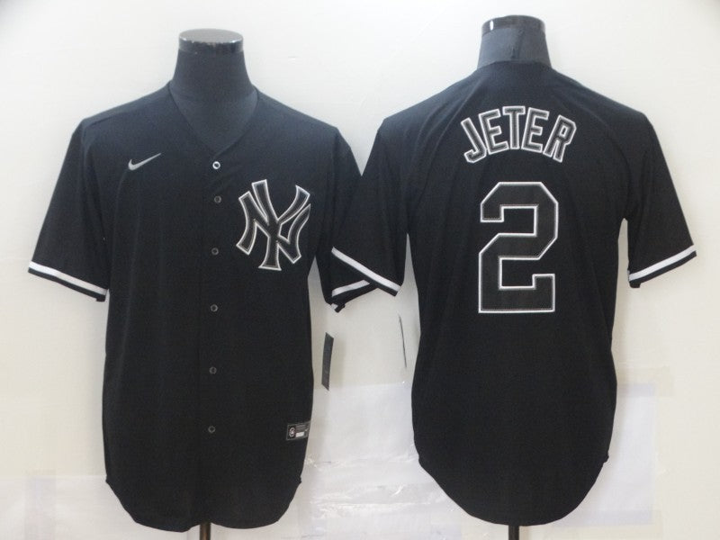 Men's New York Yankees Derek Jeter #2 Black Authentic Jersey